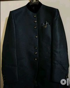 Elegant Navy Bandhgala Blazer