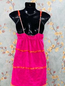 Women pink Ruffled Dress