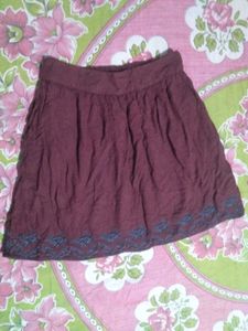 Maroon Embroidered Skirt