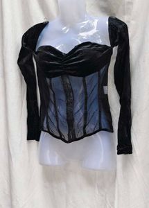 I. Black Velvet Corset Top