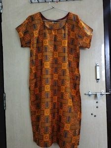 Orange Straight Kurta