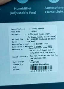 Sound Heaven Speaker, lights up + humidifier