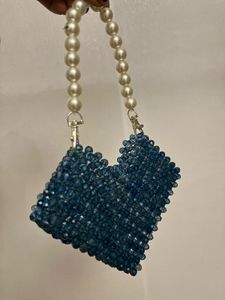 Beaded Mini Bag with Pearl Handle