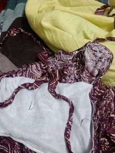 Burgundy shiny short kurti