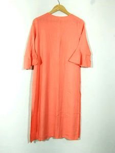 Bell Sleeve Coral Kurti