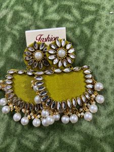 Pearl Drop Earrings Set 2 pairs combo