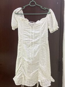 White Eyelet Mini Dress