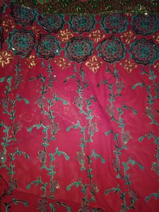 Heavy Wedding Embroidery and sequence work saree