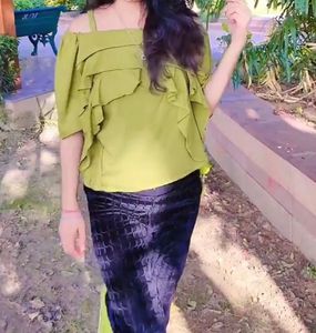 Off Shoulder Green Top