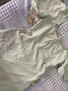 Gingham Puff Sleeve Mini Dress