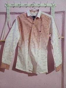 Ombre print shirt white / pink gradient