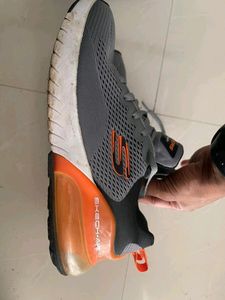 Walk comfortably in grey Skechers