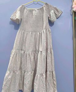 Floral Print Tiered Midi Dress