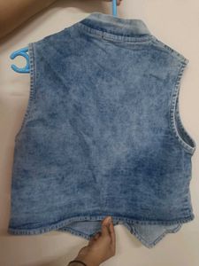 Blue Denim Crop Shrug