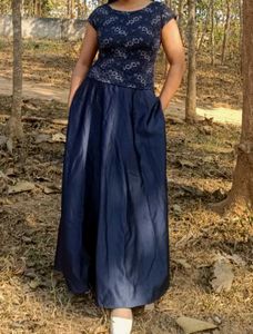 Elegant Navy Blue Maxi Dress
