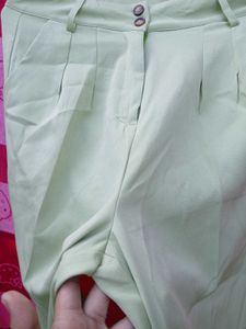 Green Wide Leg Formal  Trousers