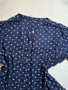 Polka Dot Tie Sleeve Top