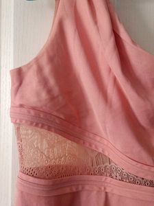 Peach One-Shoulder Dress