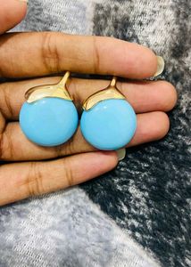 Blue Orb Dangle Earrings