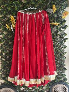 Red &amp; Gold Ethnic Skirt