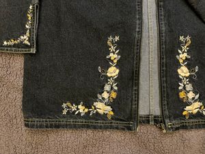 y2k Oversized vintage Denim Jacket with embroidery