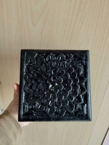 Black Floral Carved Wooden Box✅
