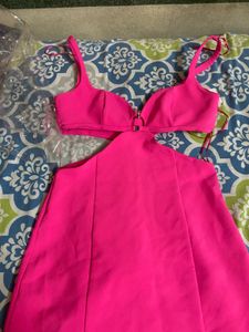 Hot Pink Cutout Mini Dress