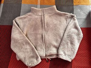 Women Grey Melange Solid Faux Fur Tailored Jacket