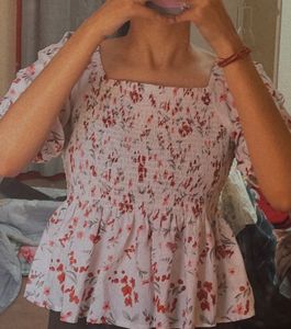 White Floral Top