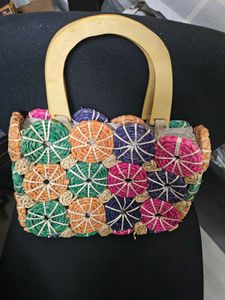 New Jute And Bamboo Hand Bag
