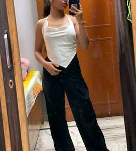 White Chain Strap Top