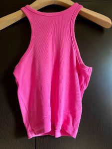 H&amp;M Hot Pink Ribbed Racerback Tank