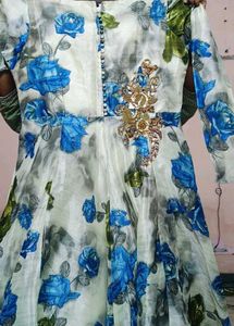 Floral Print Ethnic Gown