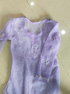 Lavender Embroidered Kurta