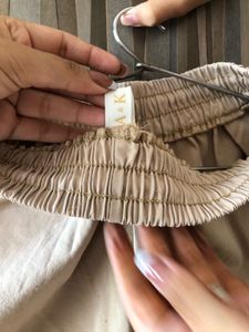Beige Parachute Pants