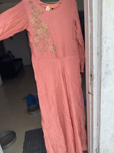 Peach Embroidered Gown