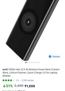 boAt 10000 mAh 22.5 W Wireless Power Bank