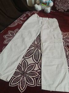 Off White Wide Leg Pants