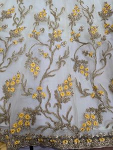 net lehanga with embroidery