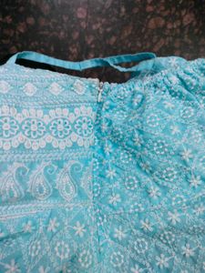 Cute Blue Embroidered Top🩵🤍