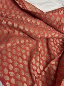 Elegant banarasi orange fabric