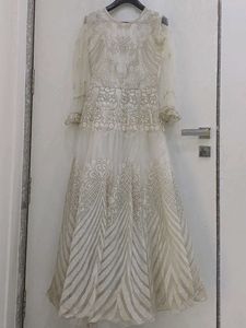 Elegant White Embroidered Gown