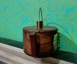 Wooden Tea Pot Table Coaster Decorative Item