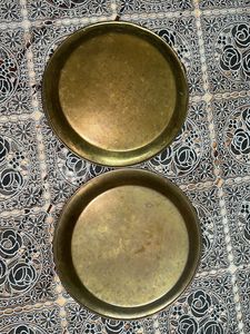 Vintage Brass Plates (Set of 2)