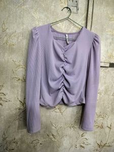 Ruched Lavender Top