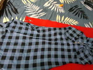 Checked Blue Kurta