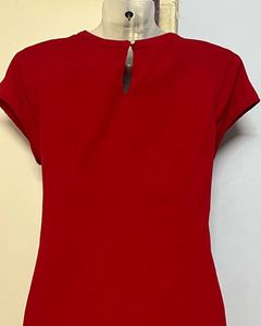 Pintrest Branded Elegant Red Midi Dress