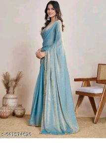 Satin Lehenga Skirt - Teal Blue