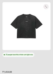 ADHD Cropped Oversized Black Tee 240gsm