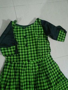 Green Checked Dress